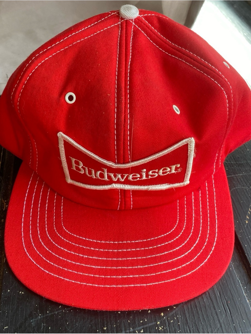 Budweiser Red Baseball Cap with White Trim